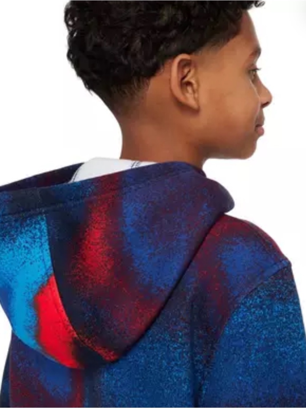Nike Big Kids' Sportswear Club Fleece Hoodie Blue & Red Gradient SMALL NWT 75 - Picture 6 of 8